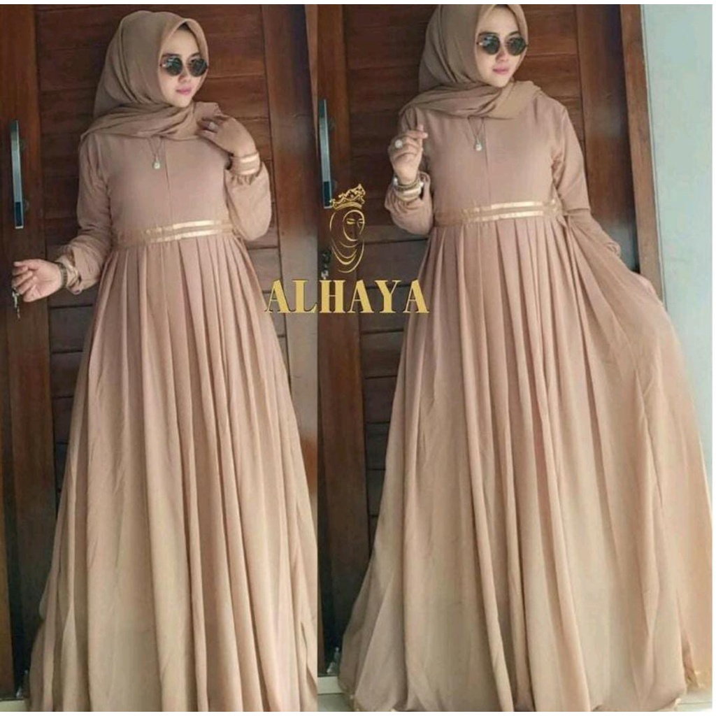 Gamis Ceruty Babydoll | Gamis Pengajian | Gamis Ibu-Ibu | Gamis Polos