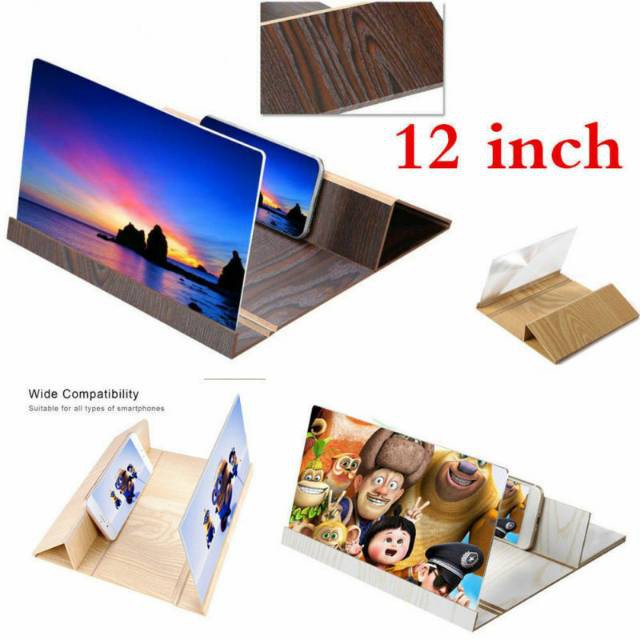 Grab Medan 12 inch Pembesar Layar HP Smartphone Enlarge Screen Amplifier Kayu MINGCHUANGWEILI Z