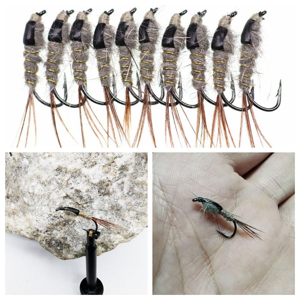 Top 5pcs Pengait Lalat Nymphs Artificial12# Umpan Pancing Ikan Trout