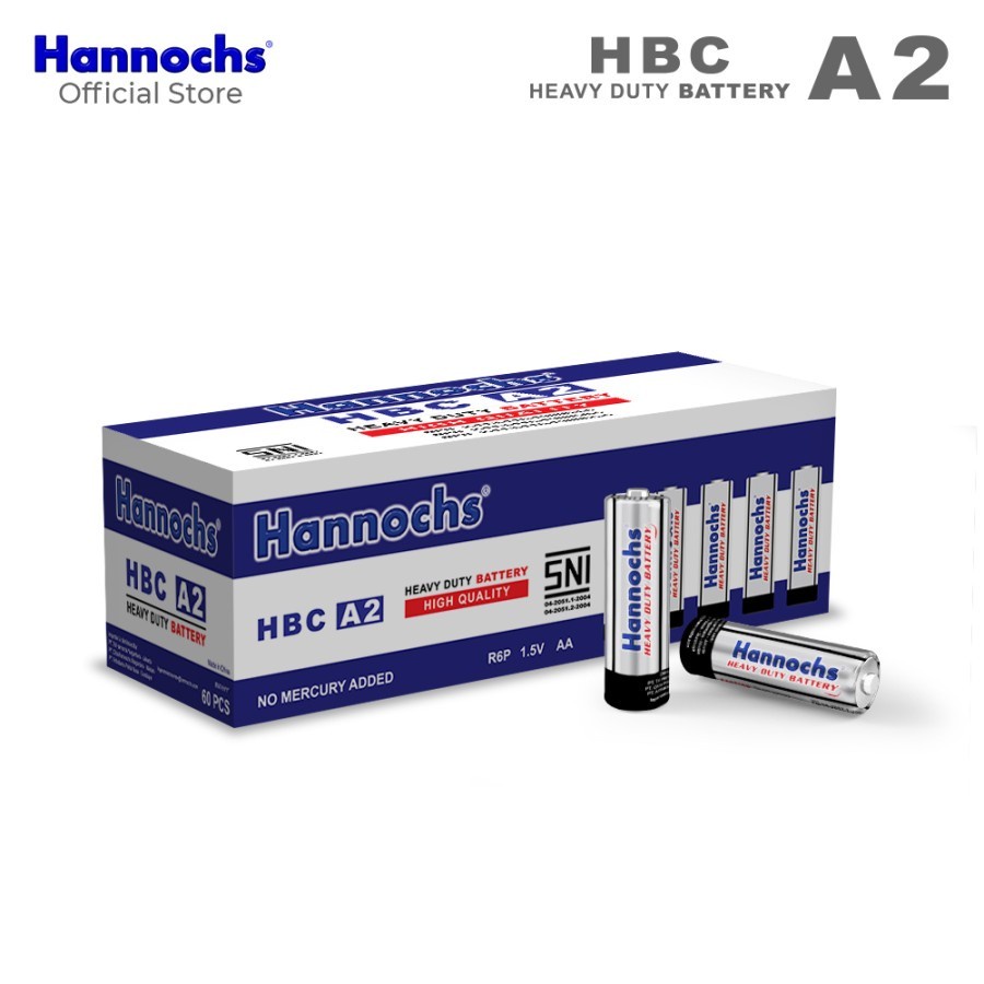 Hannochs R6P Battery Baterai AA / A2 Extra Heavy Duty - 1 Box / 60 Pcs