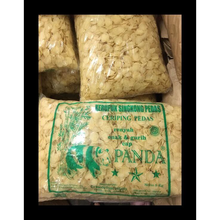 

NEW! KERUPUK SINGKONG PEDAS CAP PANDA 5KG / KRUPUK SINGKONG PANDA LOS 5KG MURAH