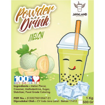 Javaland Bubuk Minuman Rasa Melon 1Kg - Regular Plain | Bubble Powder Drink Boba