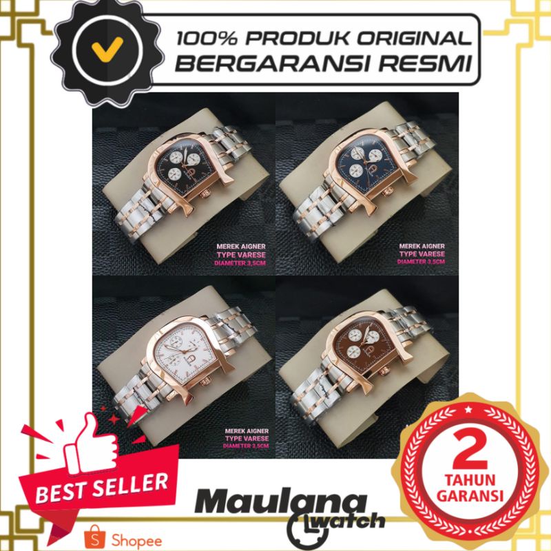 JAM TANGAN PRIA WANITA | RANTAI | KULIT | KARET | MURAH | aigner varese - strap all stainless steel 