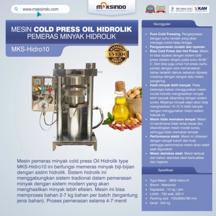 bisa COD mesin pemeras minyak biji bijian MAKSINDO hidrolik mks hidro 10 termurah