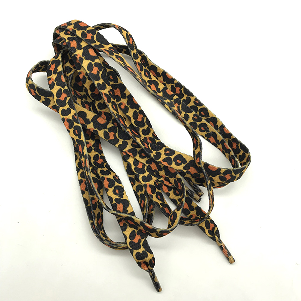 1pair Leopard Printed Polyester Shoelace Shoe Laces Casual Sports Shoelaces Shopee Indonesia