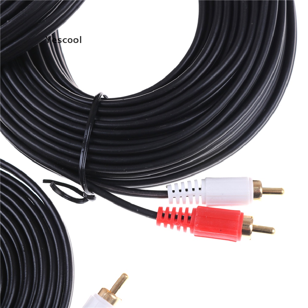 Yescool Kabel Audio AUX 3.5MM Male Ke AV 2 RCA Male Stereo Panjang 3M 5M 10M