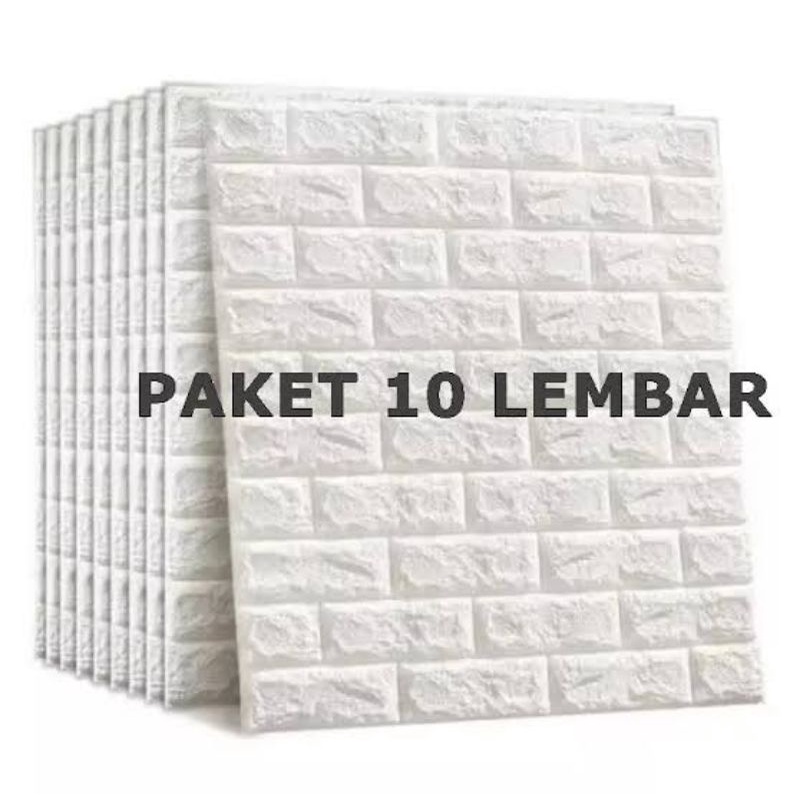 Paket 10 Lembar Wallpaper Brick Foam 3D