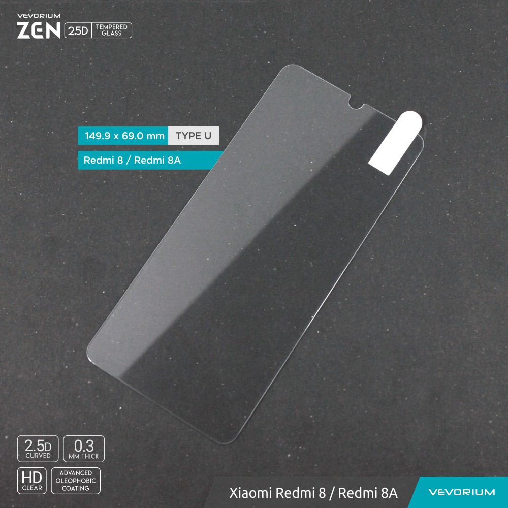 VEVORIUM ZEN 2.5D Clear Xiaomi Redmi 8 Redmi 8A Tempered Glass Redmi8