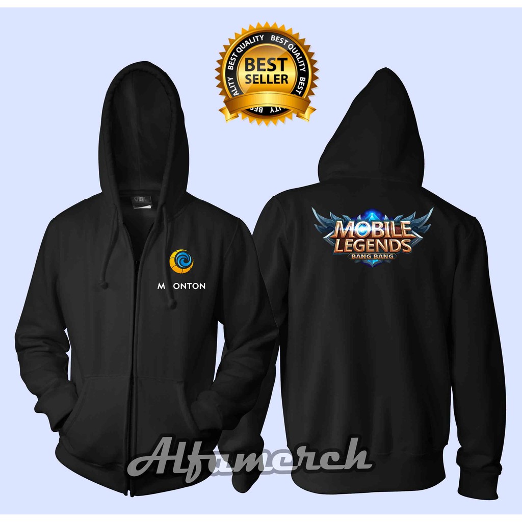 BERKUALITAS!!! JAKET SWEATER ZIPPER ML MOONTON MOBILE LEGENDS - Kaos Pria Keren