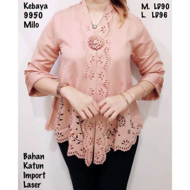 PROMO Kebaya Encim Modern Katun Laser Tangan Lipat