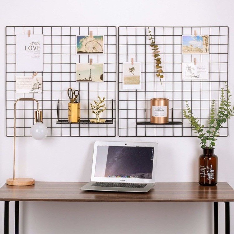 SEGI 35x35 hiasan dinding besi Hijang kotak ram kotak besi foto grid wire