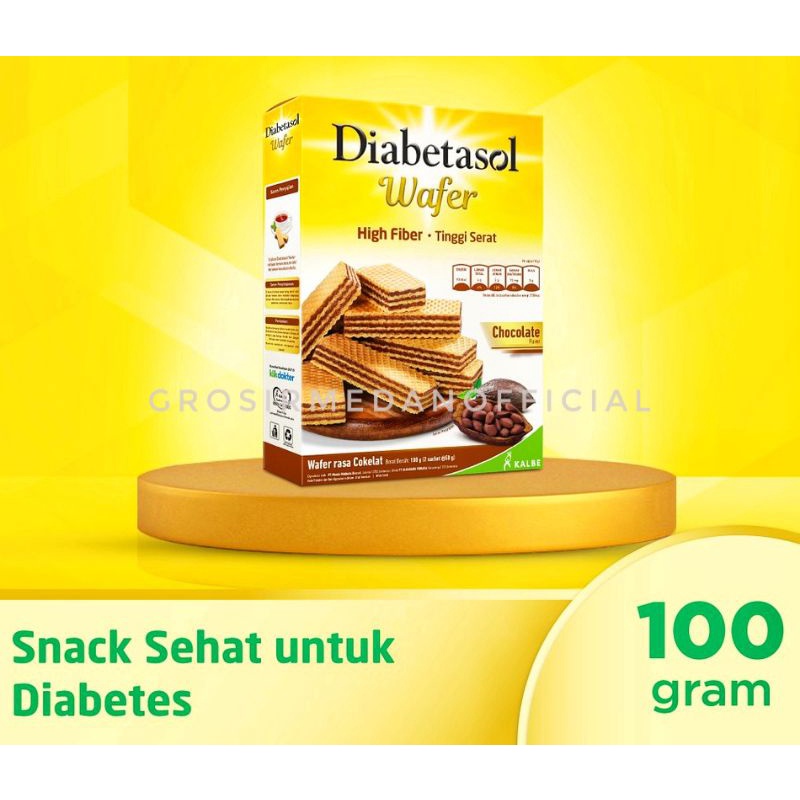 DIABETASOL WAFER CHOCOLATE 2x50 G - CAMILAN COKLAT DIABETES RENDAH GULA