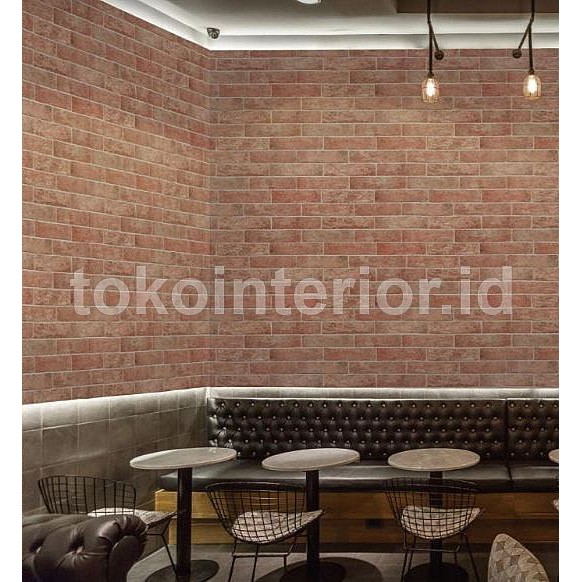 Wallpaper Dinding 3D Batu Bata Merah Dinding Bata