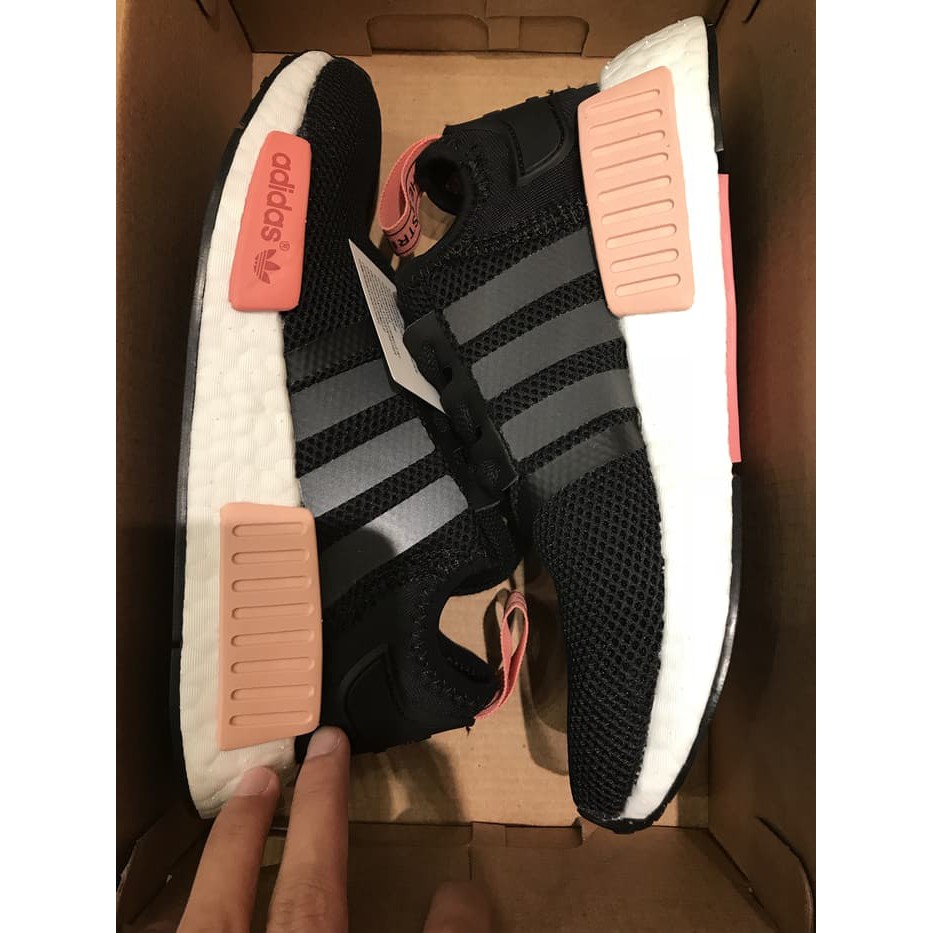 Adidas NMD R1 Mesh Black Core Peach Pink ORIGINAL UA BOOST BASF BNIB