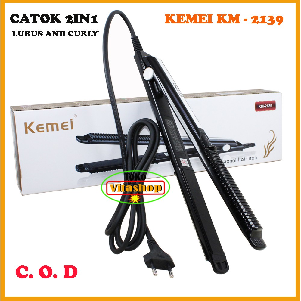 Kemei KM 2139 Catokan rambut Profesional Catok rambut Modern Temperatur Suhu