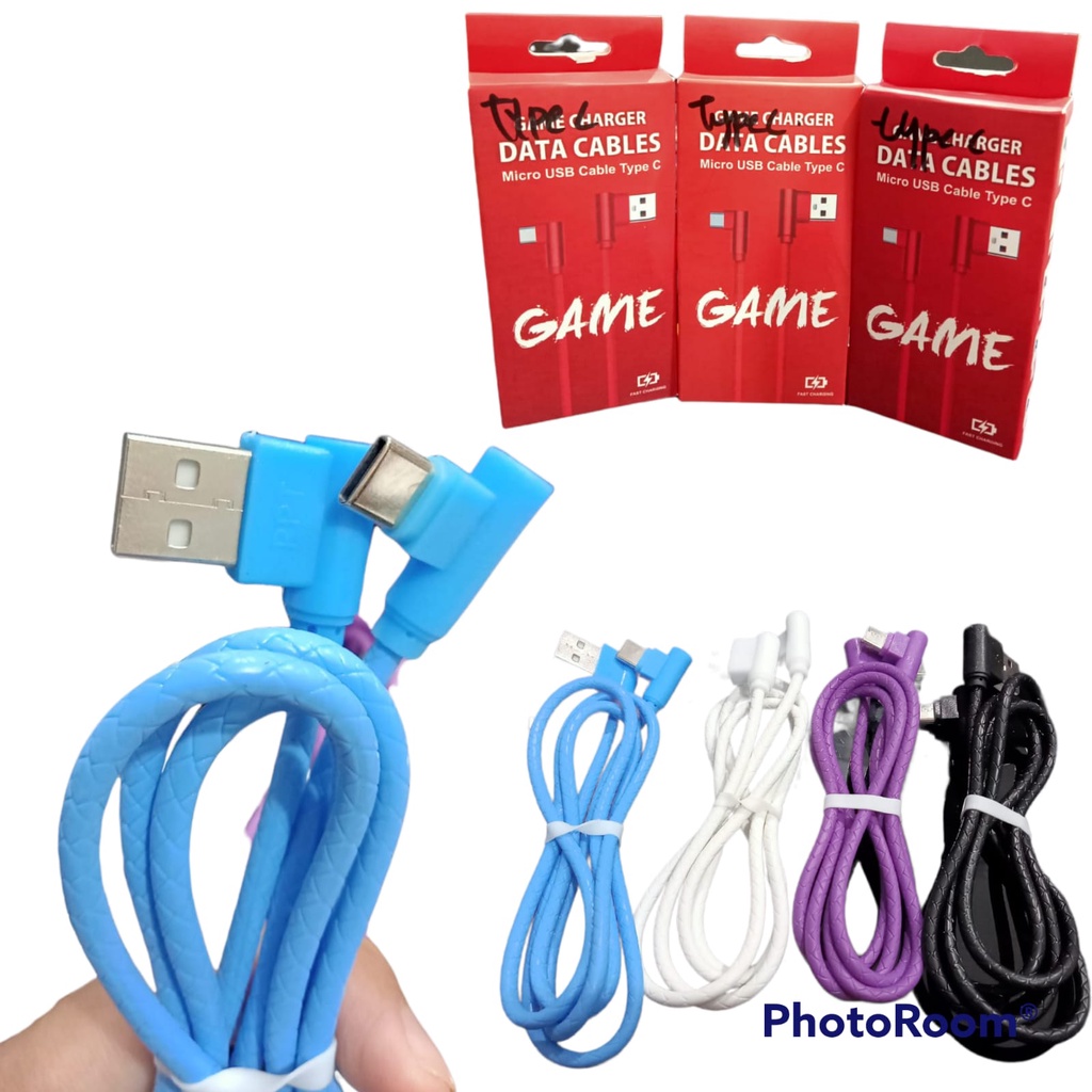 Kabel Charger TYPE C Model TYPE L 2.4A FAST CHARGING Data Cable Gamer Type-C Kabel Casan Tipe C 1.2m