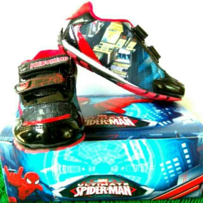SEPATU ANAK SEKOLAH KARAKTER SPIDERMAN / SEPATU ANAK LAKI LAKI SD SMP