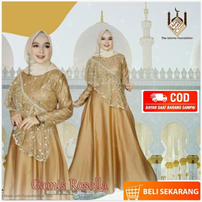 GAMIS BRUKAT MEWAH MUTIARA TILE ROSELLA GAUN PESTA