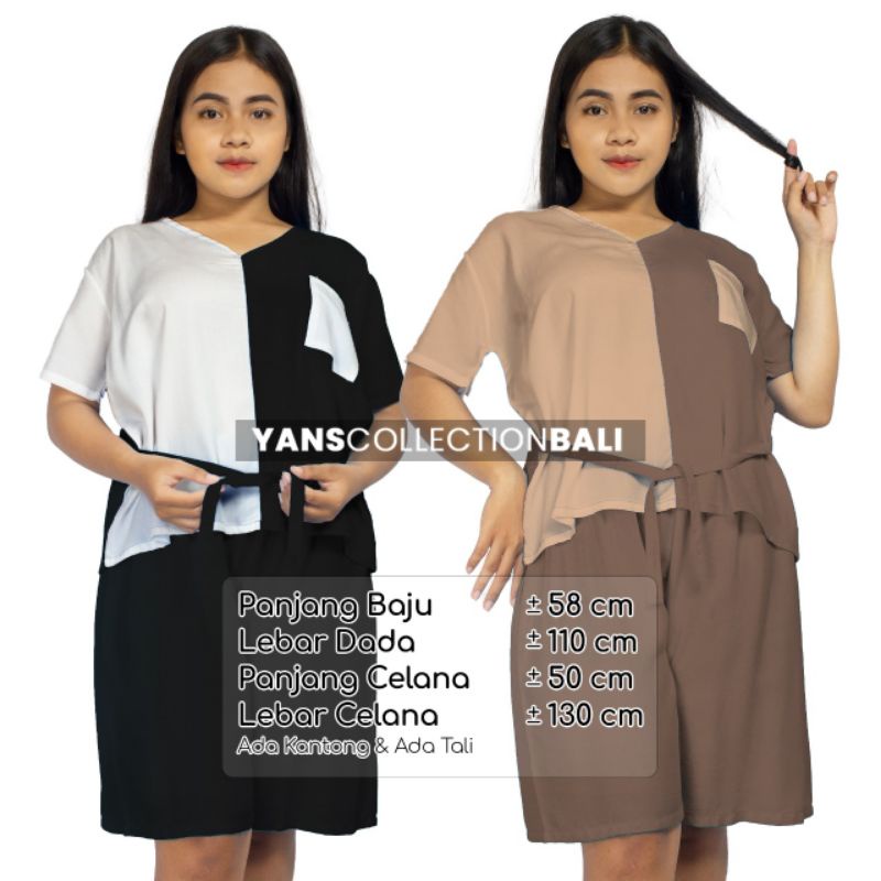 Piyama Pendek Two Tone BALI Murah