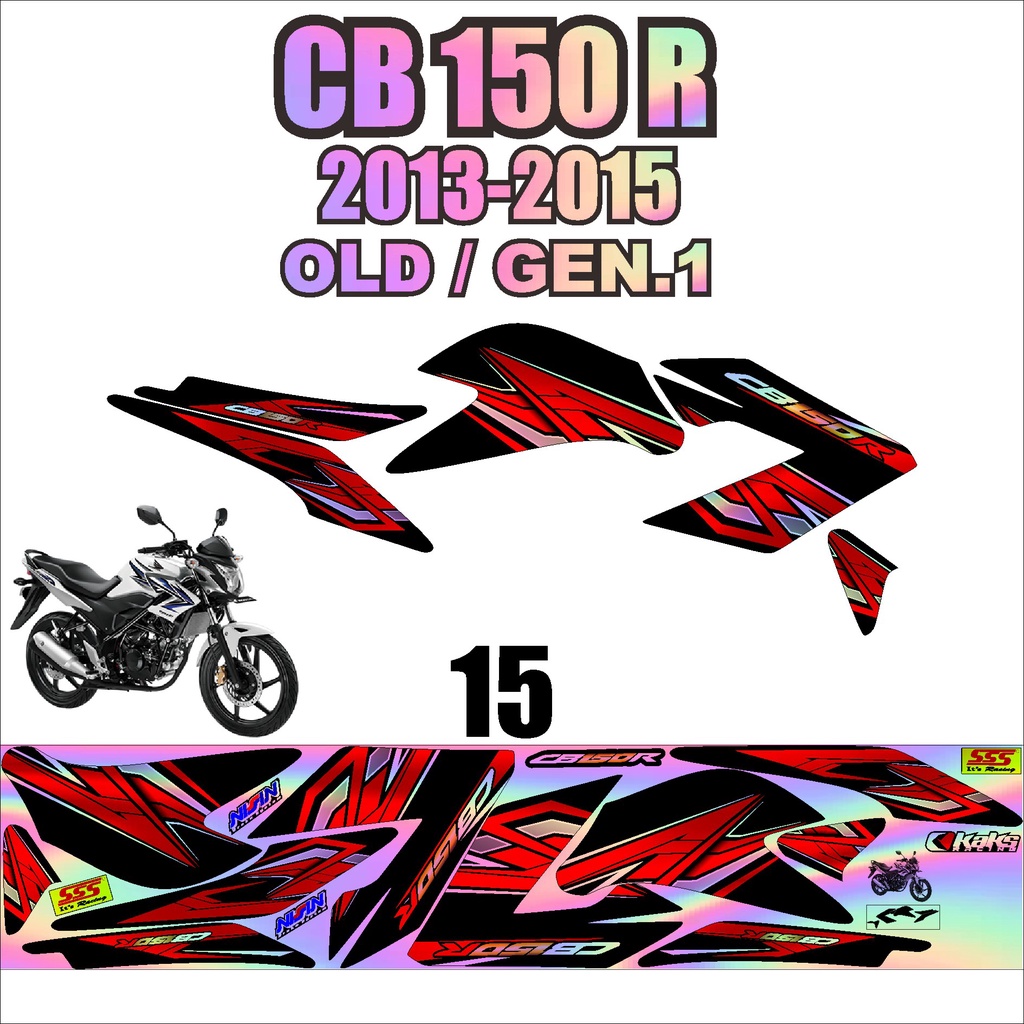 Sticker HOLOGRAM Striping HOLOGRAM CB 150 R Streetfire - Sticker Lis Variasi Motor CB150R OLD kode 1