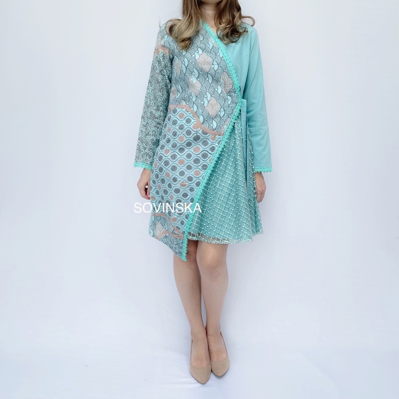 Dress Batik Pulau WTP 244 Dress Tunik Baju wanita modern-Toska