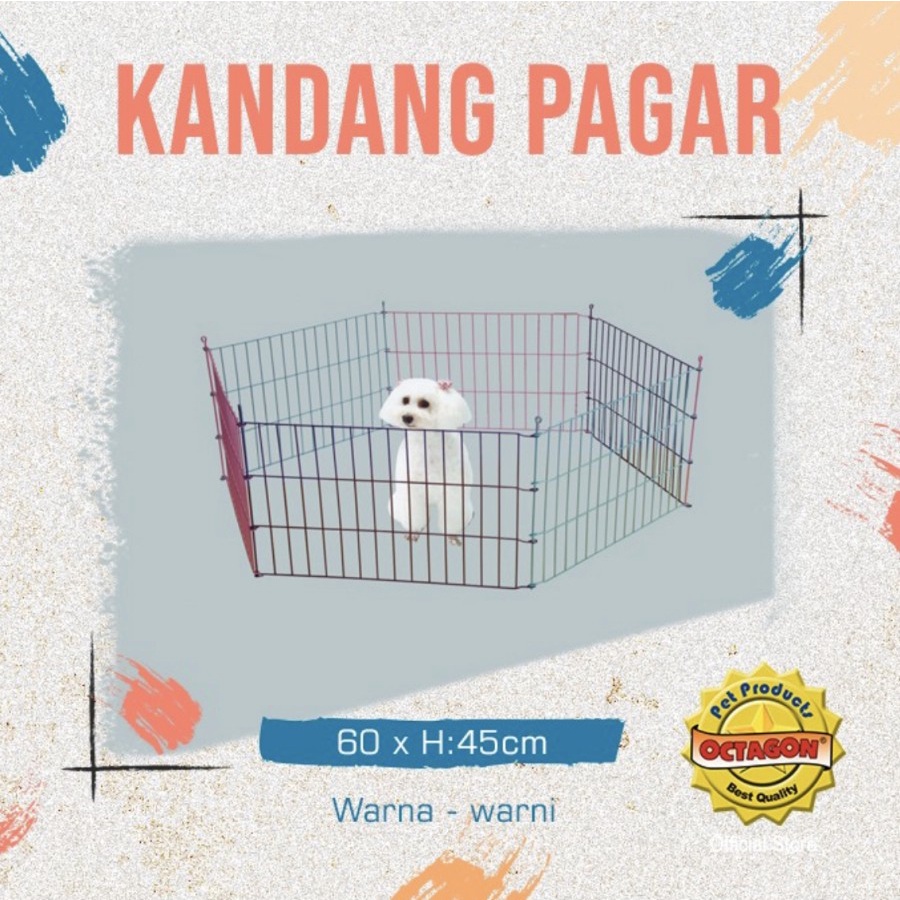 Kandang Pagar Octagon A-444 Size 70x68 (6pcs) Warna Warni