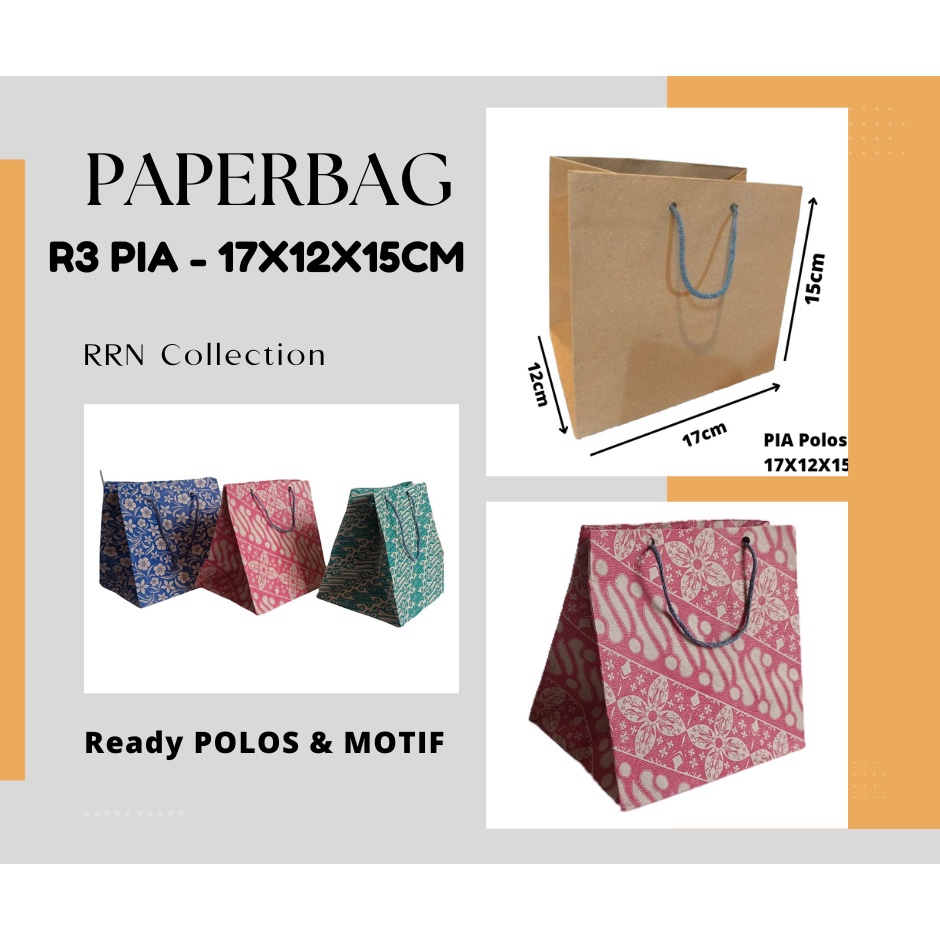 

Paper Bag Craft Uk 17X12X15 CM PIA R3 [LUSINAN] GOODIE BAG paperbag/ Tas Kertas kecil mini souvenir