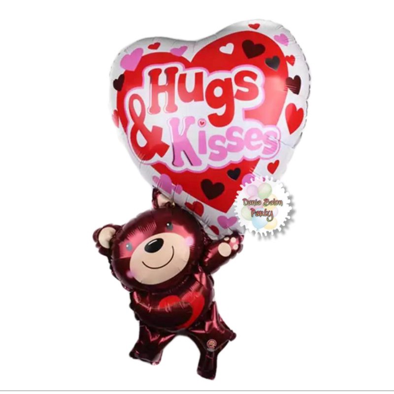 Balon Foil Love I Love You Bear / Balon Beruang Motif I Love You