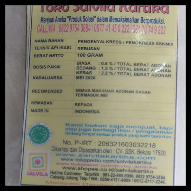 

PROMO SSKmix siap pakai (Pengenyal,Kres, Legit, Tidak Pucat) : Bakso, Siomay