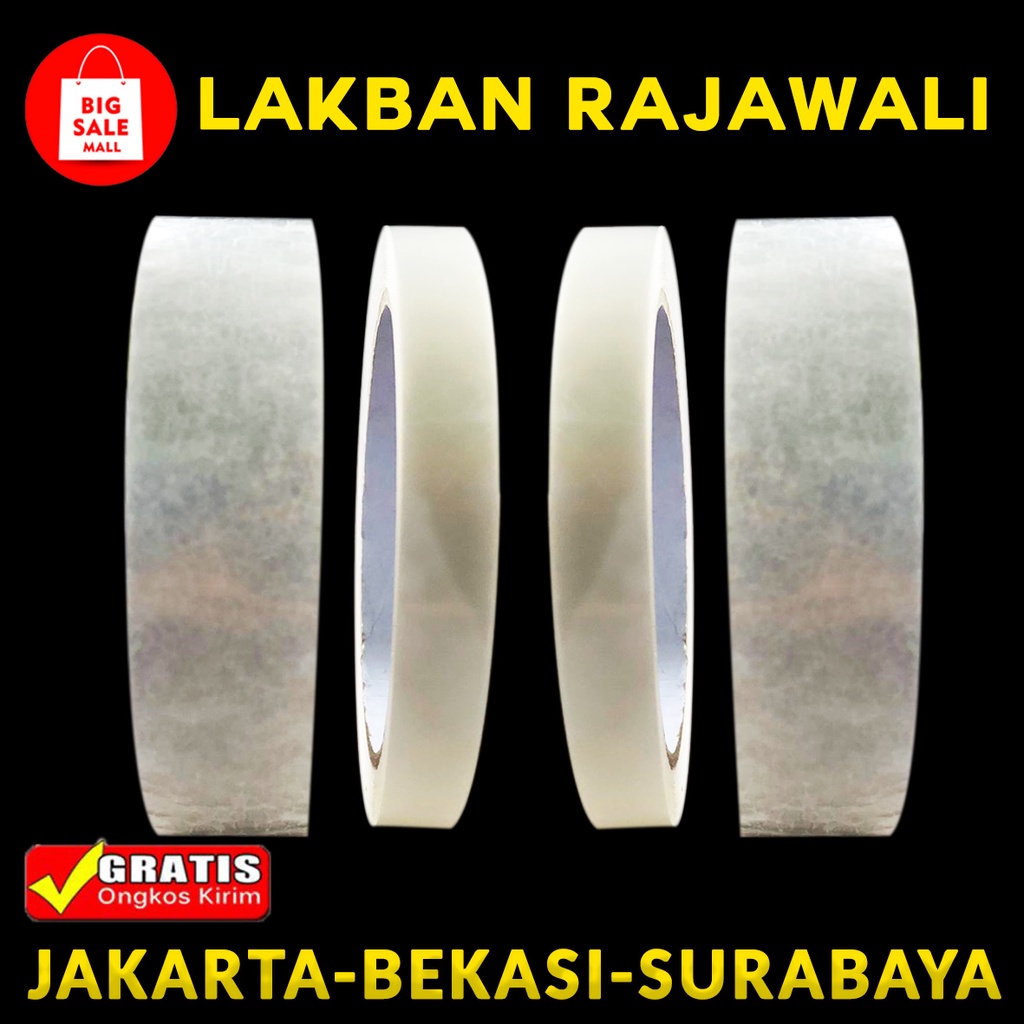 lakban bening 12mm x 75 yard, 24mm x 75 yard