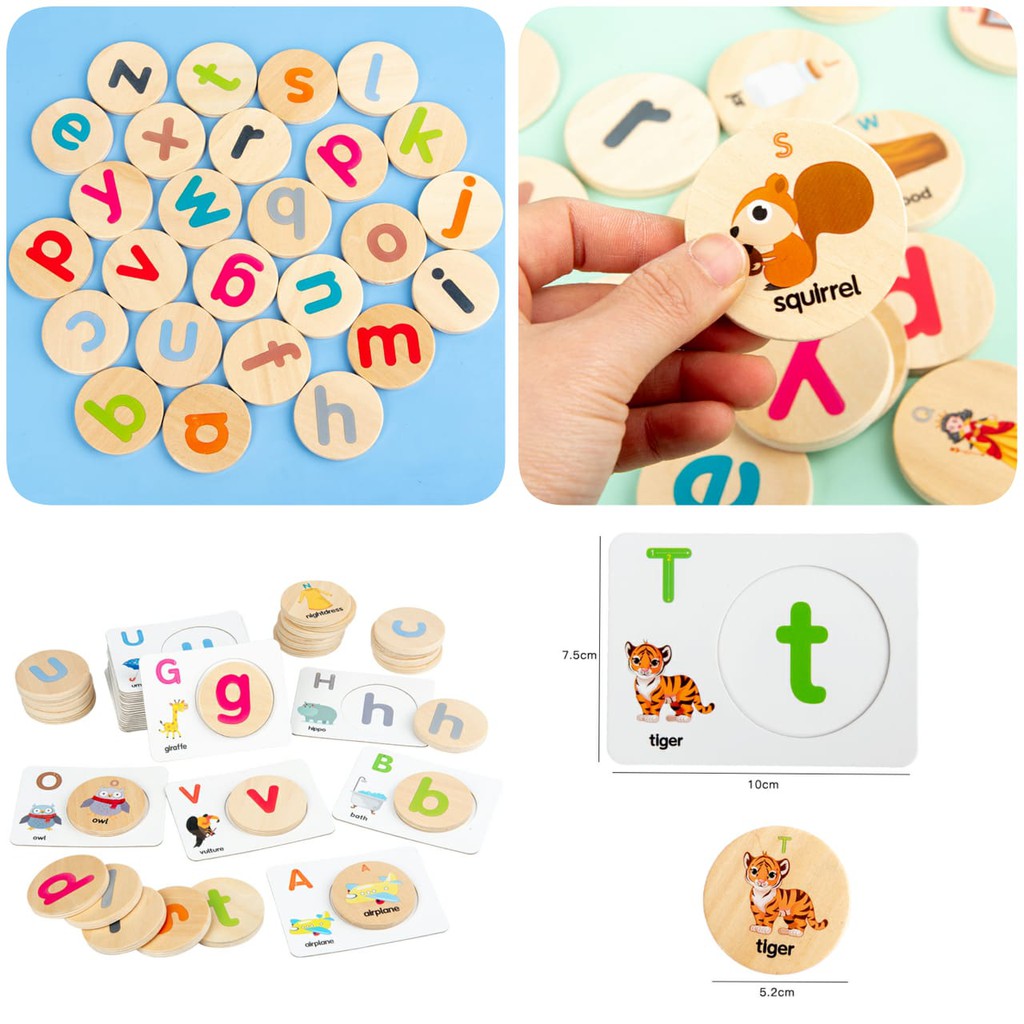 [Js18]Mainan Edukasi Puzzle ABC Dan Binatang / Zigsaw Puzzle / Cognitive Words / Mainan Anak