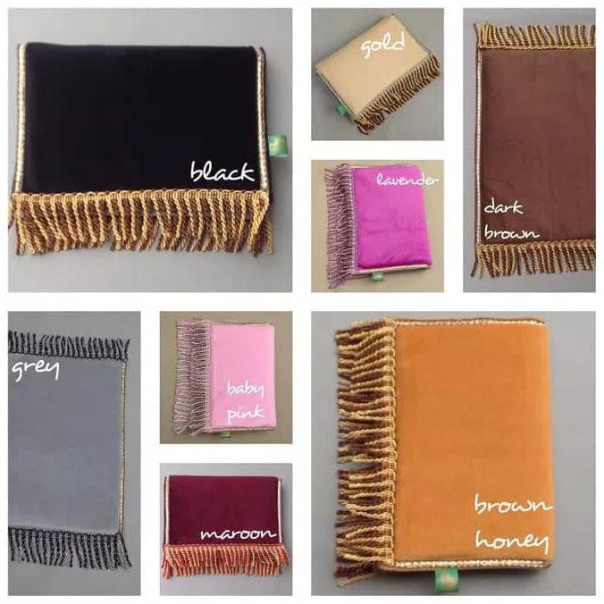 Paling Dicari] Sajadah Kecil Velvet Premium Polos Muka Wajah Traveling Bludru Mini