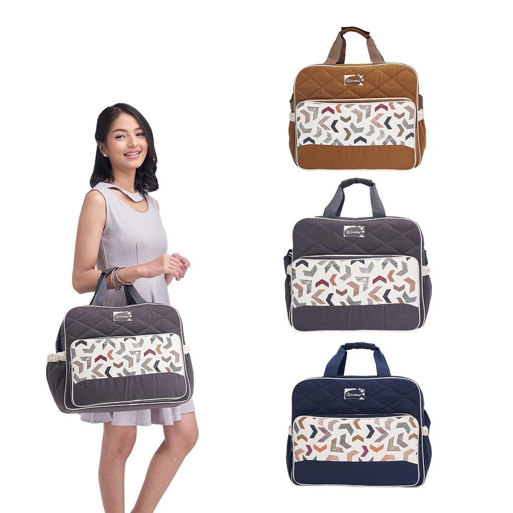 Diaper Bag Tas Bayi Besar Snobby Saku Print Artsy Series Perlengkapan Travelling Bayi RZ178