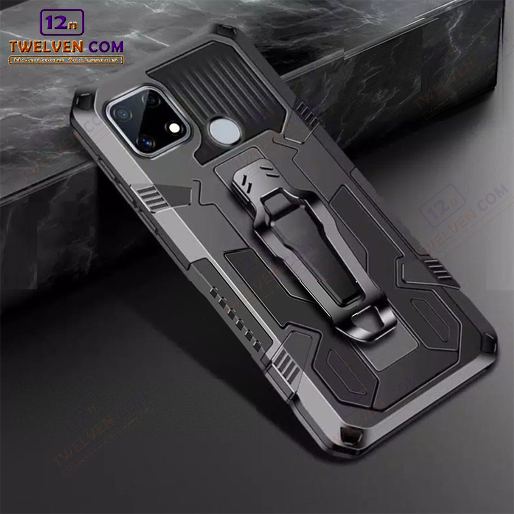 Case Shockproof Oppo A15s Armor Hardcase Stand Clip