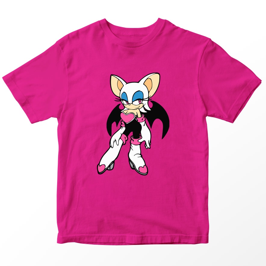 Kaos Sonic the Hedgehog Rouge Anak, Warna Merah Umur 1-10 Tahun