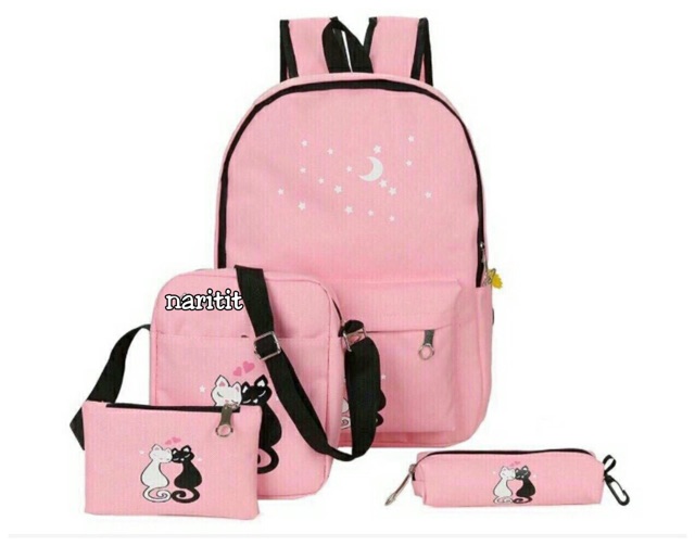 Ransel kucing backpack kucing tas anak ransel anak tas sekolah anak motif kucing ransel 4in1 murah