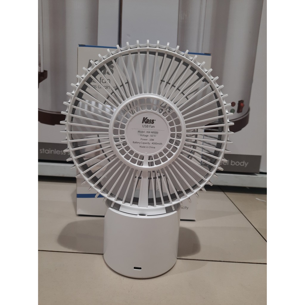 KIPAS ANGIN MINI RECHARGABLE / USB RECHARGABLE FAN WHITE