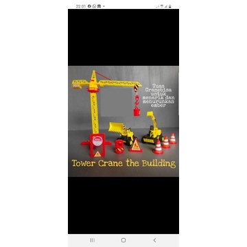 Mainan Set Konstruksi Bangunan Tower Crane The Builder
