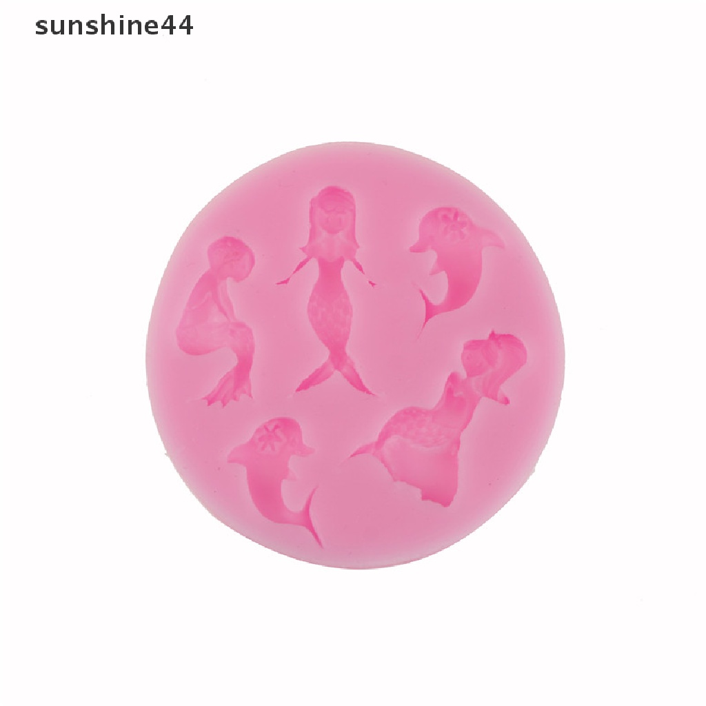 Sunshine Cetakan fondant / Cokelat Bentuk mermaid Bahan Silikon Untuk Dekorasi Kue