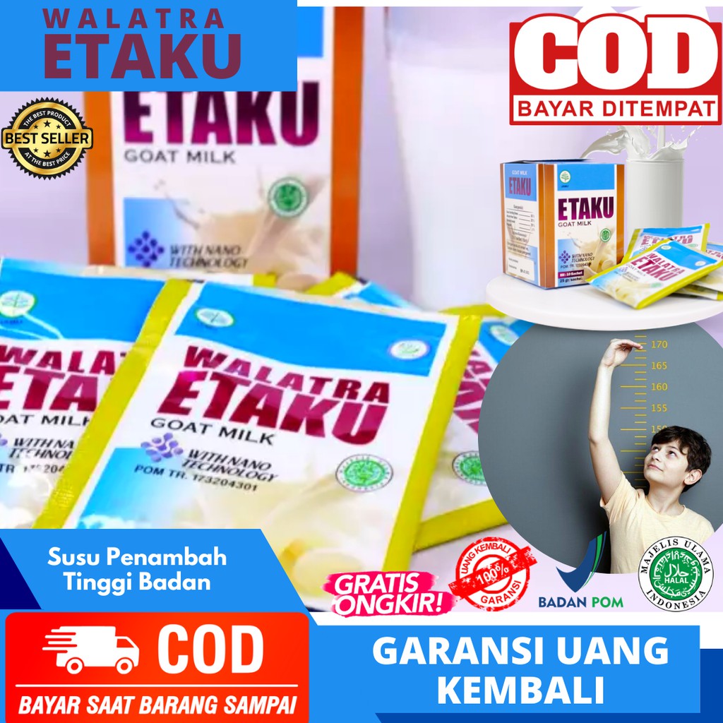 

Susu Penambah Tinggi Badan, Tinggi Kalsium Bagus Untuk Tulang, Walatra Etaku Susu Kambing Bubuk