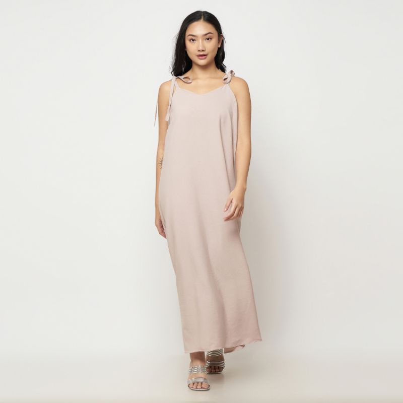 Siena Bow Strap Dress - Long Dress Simple Tali Ikat