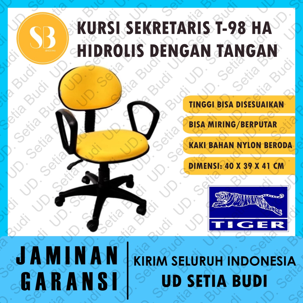 Kursi Kantor Sekretaris Tiger T-98HA Hidrolis Dengan Tangan