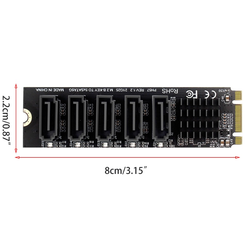 Btsg 5port Untuk M.2 B-Key Ke3 6G SSD Adapter Komputer Laptop