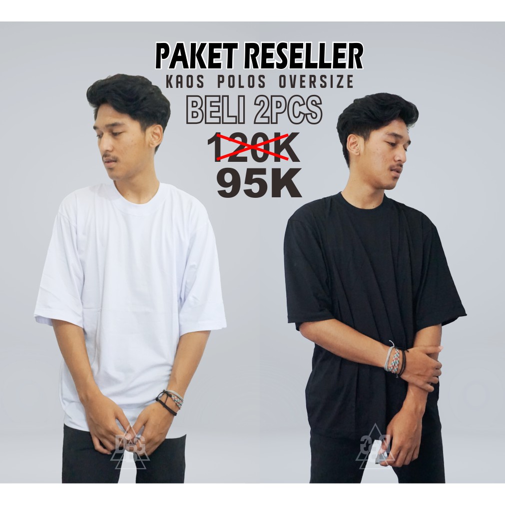 KAOS POLOS OVERSIZE BAJU POLOS BIG SIZE KAOS POLOS JUMBO (M L XL OVERSIZE) 2 PCS