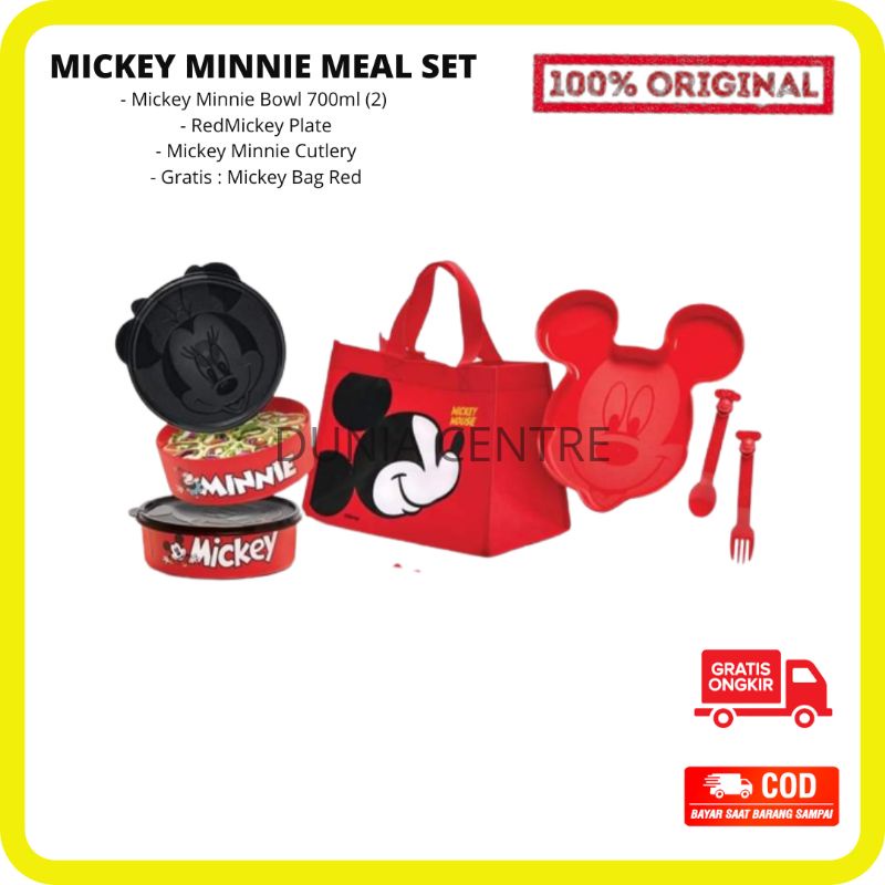PROMO TUPPERWARE BAWA BEKAL MICKEY MINNIE MEAL SET ORIGINAL