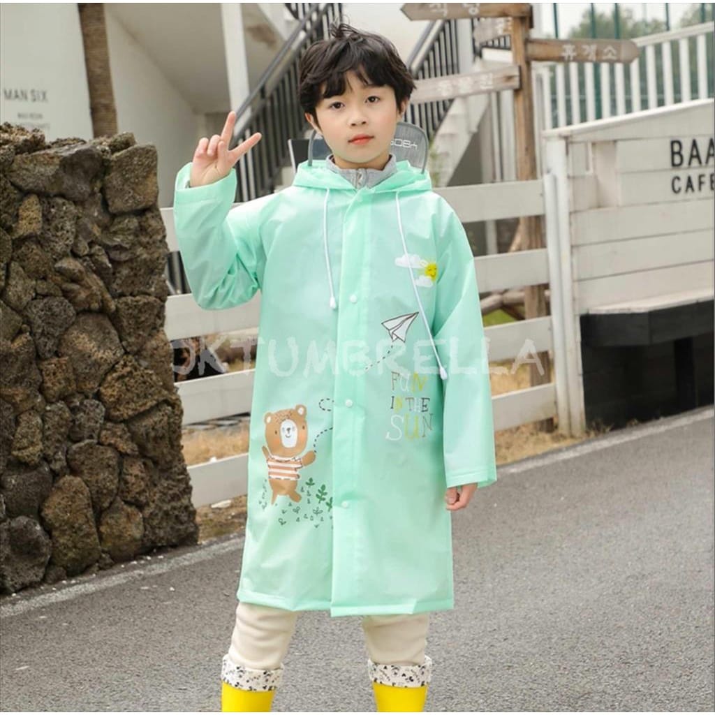 JAS HUJAN ANAK PEREMPUAN MANTEL HUJAN MOTOR ANAK COWOK RAINCOAT KIDS KOREA JAKET IMPORT A49