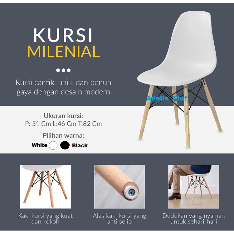 Kursi Milenial Chair Minimalis dan Modern , Kursi cafe , kursi makan, kursi belajar