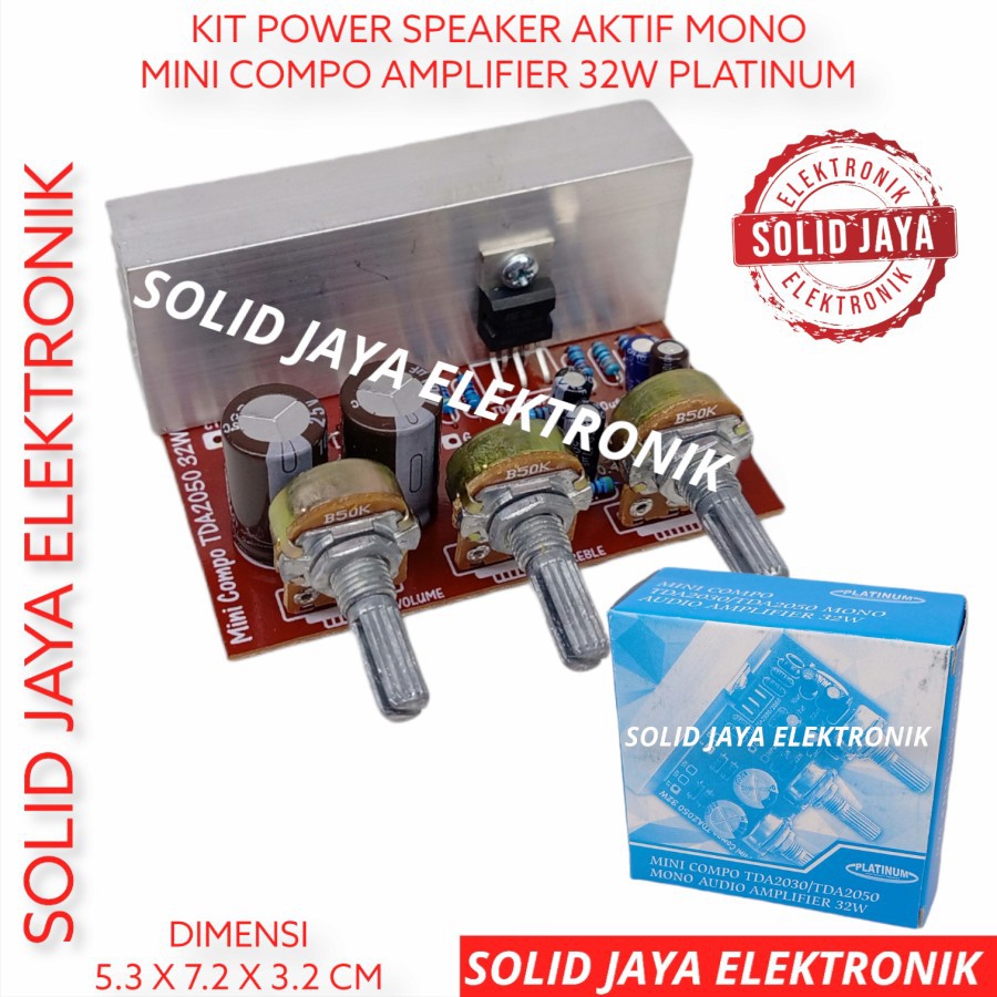 KIT POWER SPEAKER AKTIF MINI COMPO 32W TDA2030 AMPLI AMPLIFIER MONO TDA 2030 MINI PLATINUM ASLI