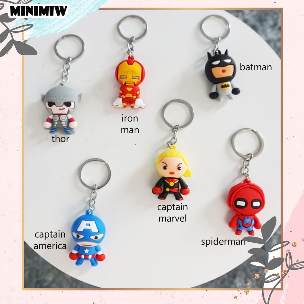 GANTUNGAN KUNCI AVENGERS SUPER HERO CAPTAIN AMERICA IRONMAN SPIDERMAN THOR BATMAN KEYCHAIN THOR