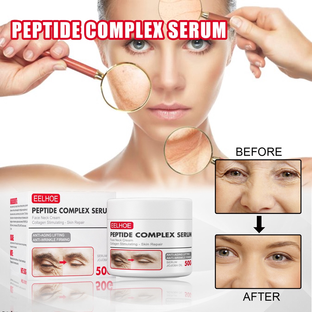 EELHOE Peptide Complex Ori Serum Collagen Face Cream 50gr-Wajah Anti Kerut Penuaan Pelembab dan Pemutih Wajah